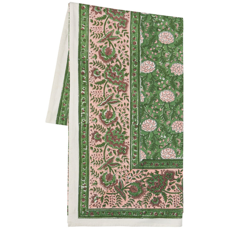 Heirloom - Tablecloth Block Print Peony Home & Kitchen