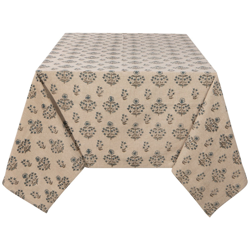 Heirloom - Tablecloth Block Print Salvia Home & Kitchen