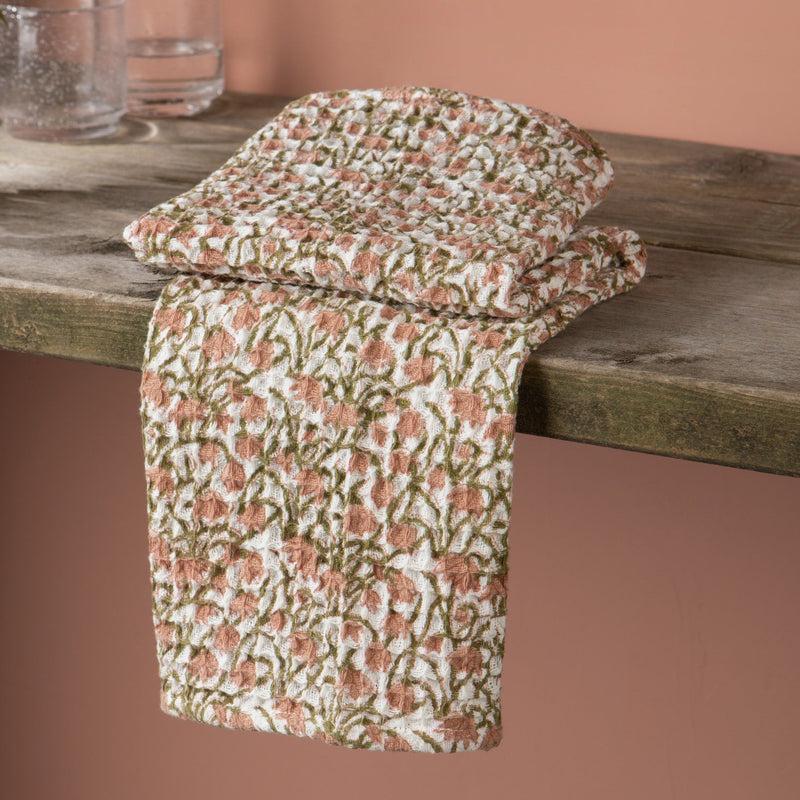 Heirloom - Thrive Block Print Waffle Dishtowel Home & Kitchen