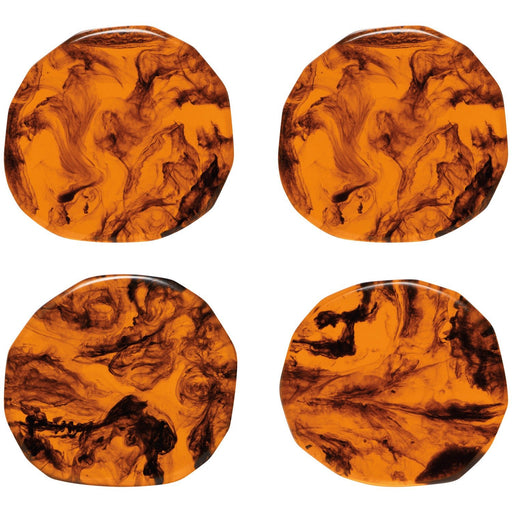 Heirloom - Tortoise Shell Resin Coasters Set of 4 Home & Kitchen