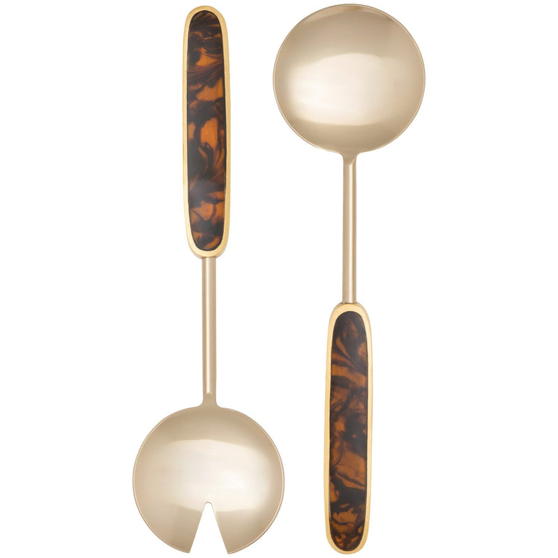 Heirloom - Tortoiseshell Salad Servers Set of 2 Home & Kitchen