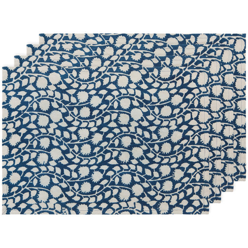 Heirloom - Vinebloom Block Print Placemats Set of 4 Home & Kitchen