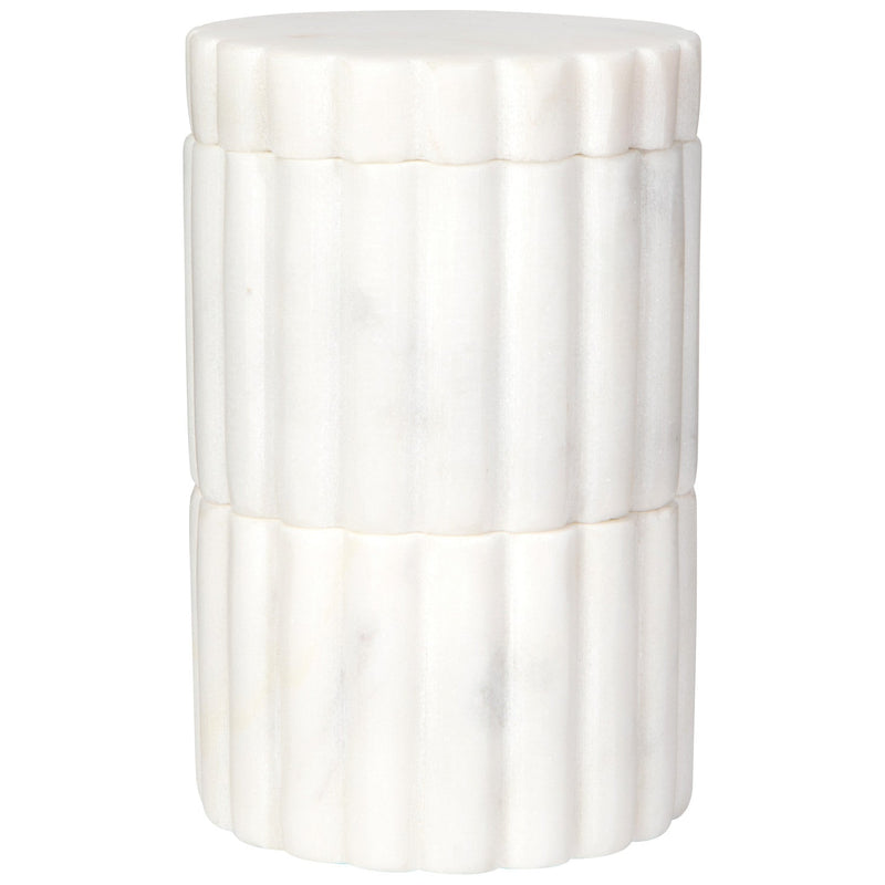 Heirloom - White Fluted Marble Salt Cellar Home & Kitchen