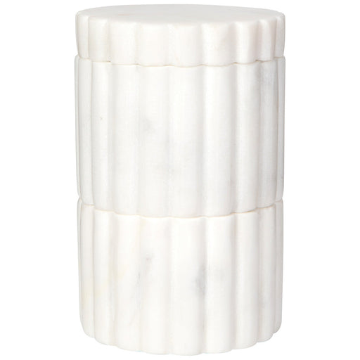 Heirloom - White Fluted Marble Salt Cellar Home & Kitchen