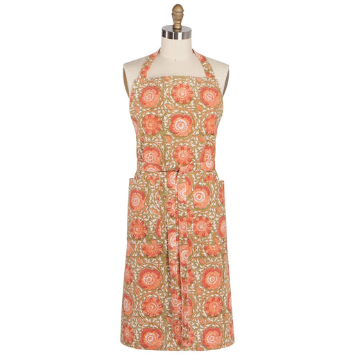 Heirloom - Zinnia Block Print Apron Home & Kitchen