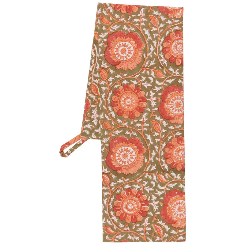 Heirloom - Zinnia Block Print Dishtowel