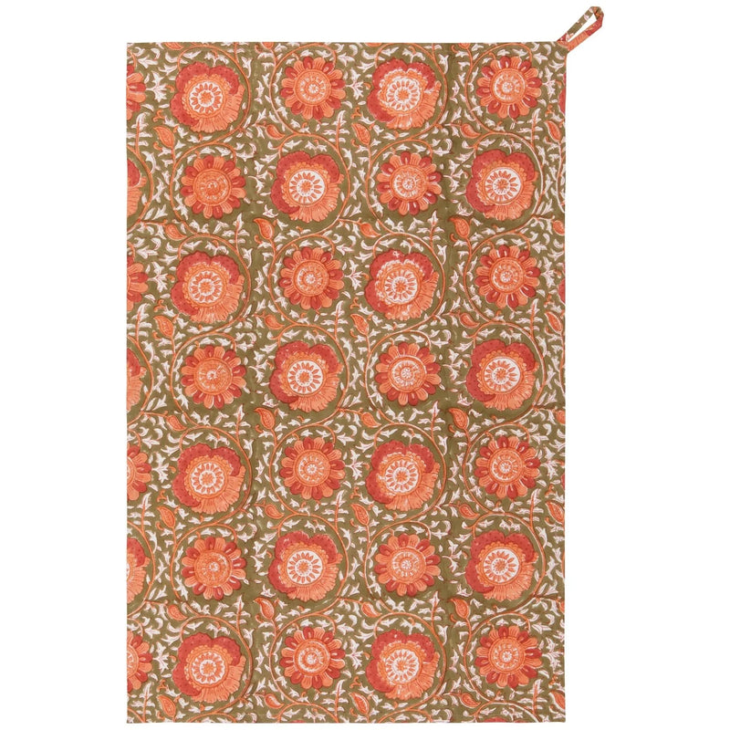 Heirloom - Zinnia Block Print Dishtowel - view 2