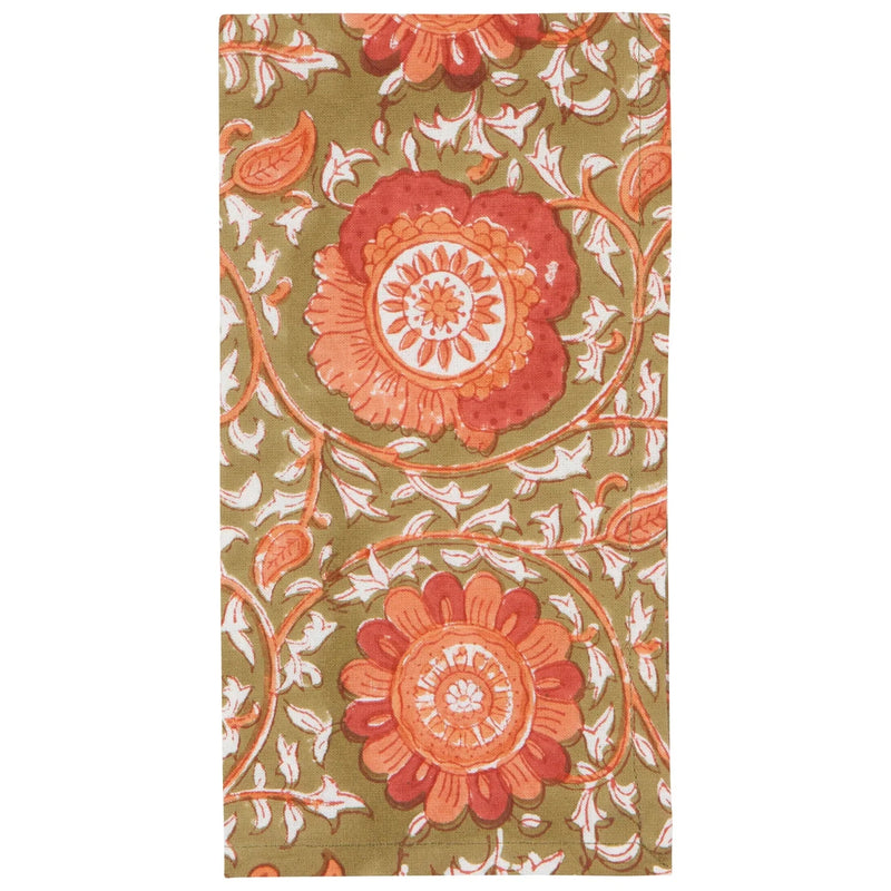 Heirloom - Block Print Napkins (Set of 4) - Zinnia - view 2