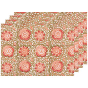 Heirloom - Zinnia Block Print Placemats Set of 4 Home & Kitchen
