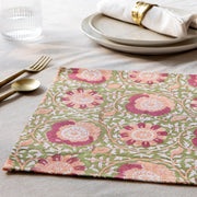 Heirloom - Zinnia Block Print Placemats Set of 4 Home & Kitchen