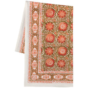 Heirloom - Zinnia Block Print Tablecloth 60 x 90 inch Home & Kitchen