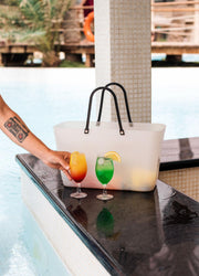 HINZA - RECYCLED Bag Large Transparent Recycled Plastic Luggage & Bags