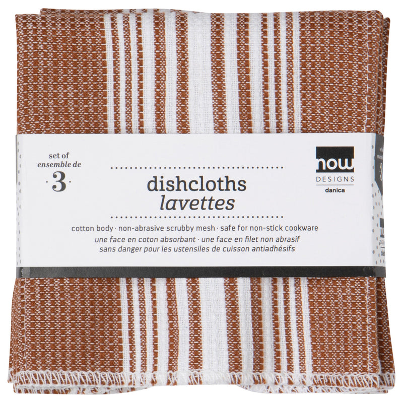 Now Designs - Scrub-It Chestnut Brown Dishcloth Set of 3