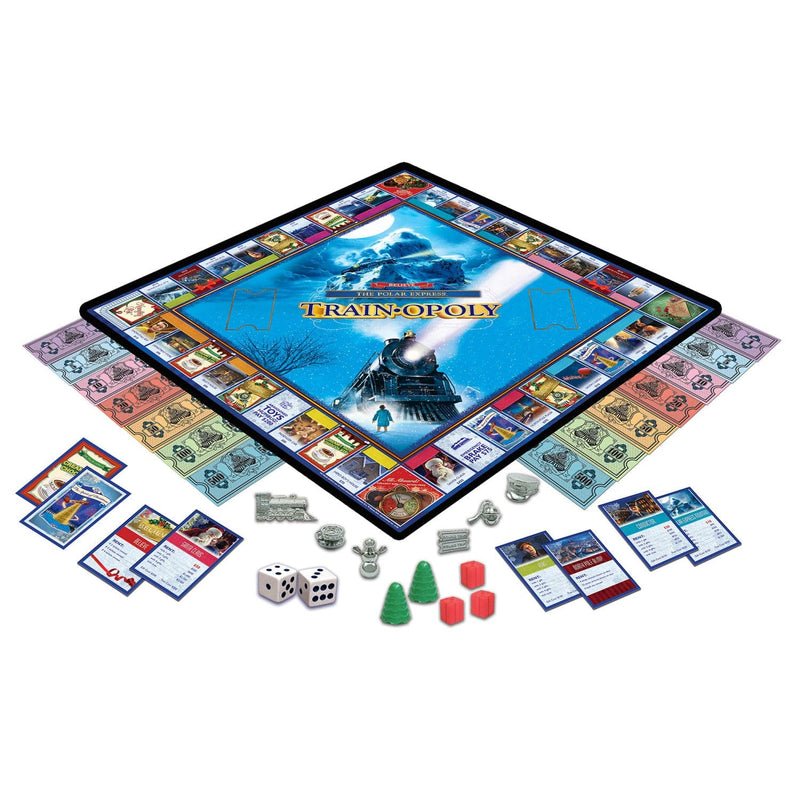 MasterPieces - The Polar Express - Train-Opoly Board Game — Board and contents