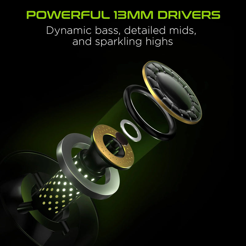 HyperGear - Hypergear Gaming Earbuds Bluetooth Cobrastrike Passive Noise Cancelling 25Hr Playtime Built In Mic Touch Sensor Controls Charging Case - Black Electronics