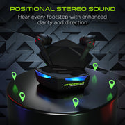 HyperGear - Hypergear Gaming Earbuds Bluetooth Cobrastrike Passive Noise Cancelling 25Hr Playtime Built In Mic Touch Sensor Controls Charging Case - Black Electronics