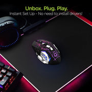 HyperGear - Hypergear Gaming Mouse Wireless 2.4Ghz Chromium 6 Button 1600Dpi 7 Colour Led Pc/Mac - Black Electronics