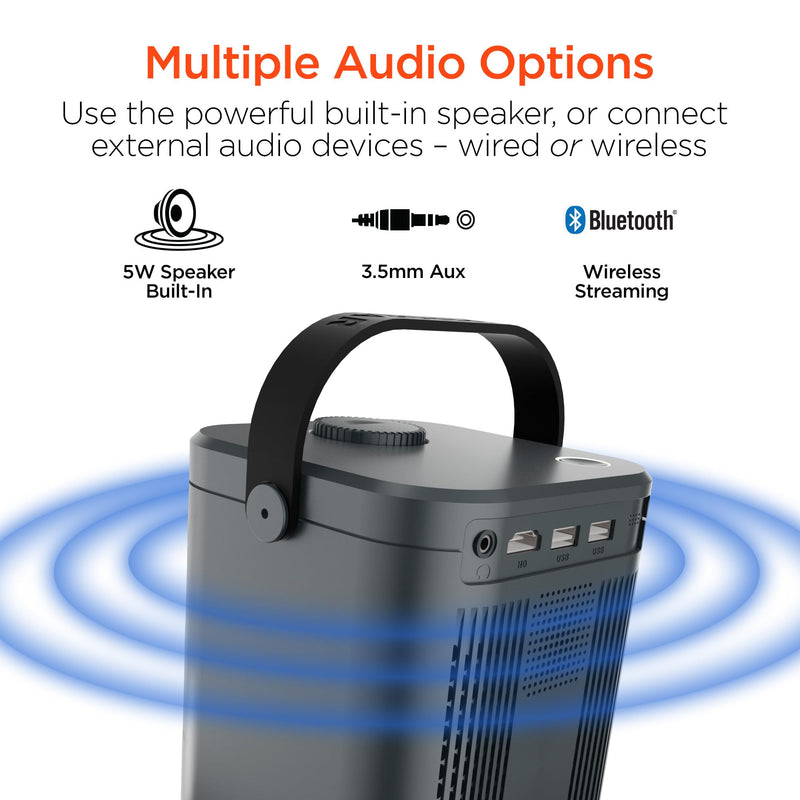 Hypergear - Portable Projector 720p with Bluetooth, Apps & Built - In Speaker