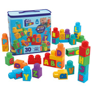MEGA BLOKS ABC Building Bag 30-Piece Set (HRR60) — bag and alphabet blocks