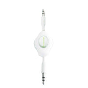 iEssentials - Auxiliary Stereo 35Mm Cable Retractable 33Ft - White - Limolin 