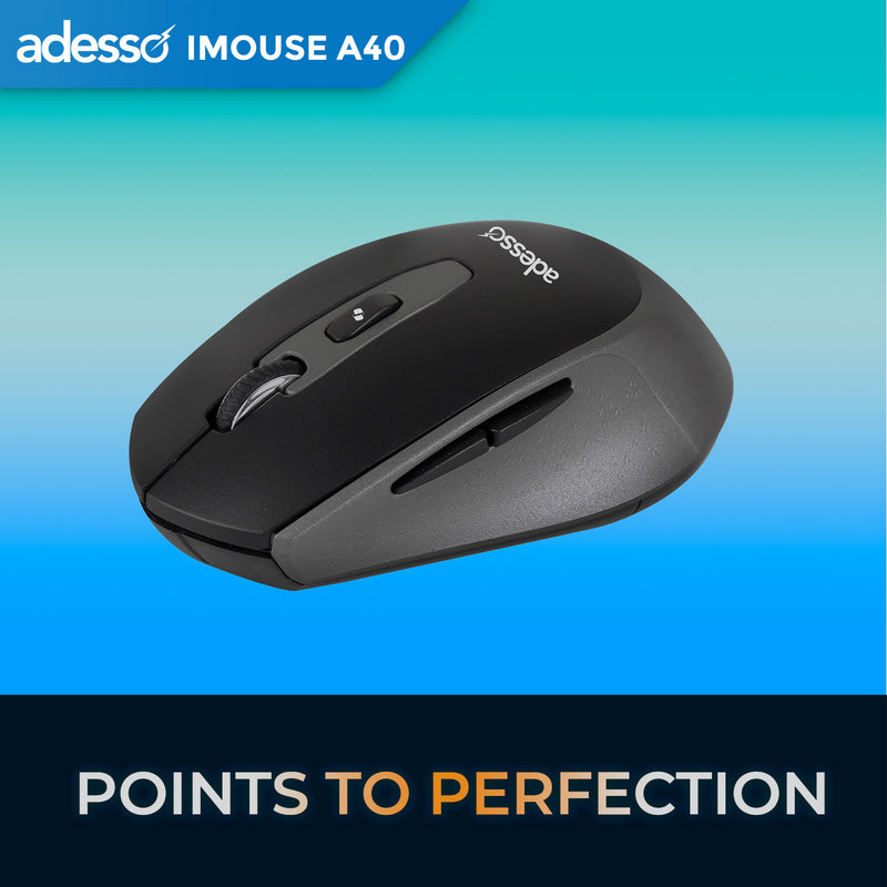 Adesso - Mouse Wireless A40 Bluetooth/2.4Ghz RF with programable AI Hotkey & Quiet Switches