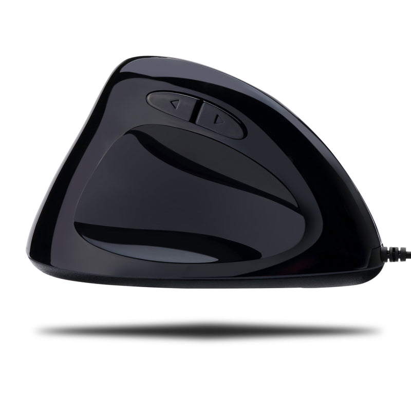 Adesso - Gaming Mouse Wired Vertical E7 6 Buttons Progammable Left Handed up to 6400dpi Adjustable Weight PC/Mac - Black