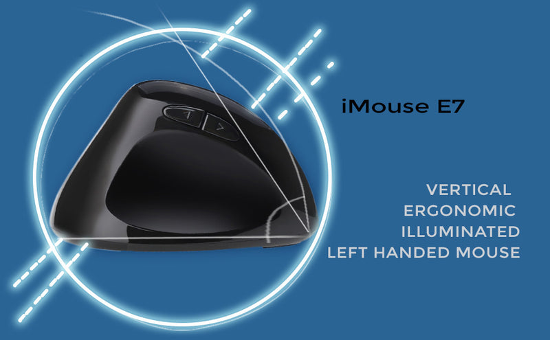 Adesso - Gaming Mouse Wired Vertical E7 6 Buttons Progammable Left Handed up to 6400dpi Adjustable Weight PC/Mac - Black