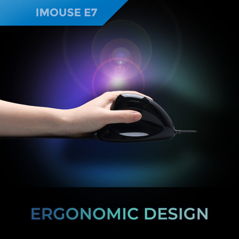 Adesso - Gaming Mouse Wired Vertical E7 6 Buttons Progammable Left Handed up to 6400dpi Adjustable Weight PC/Mac - Black