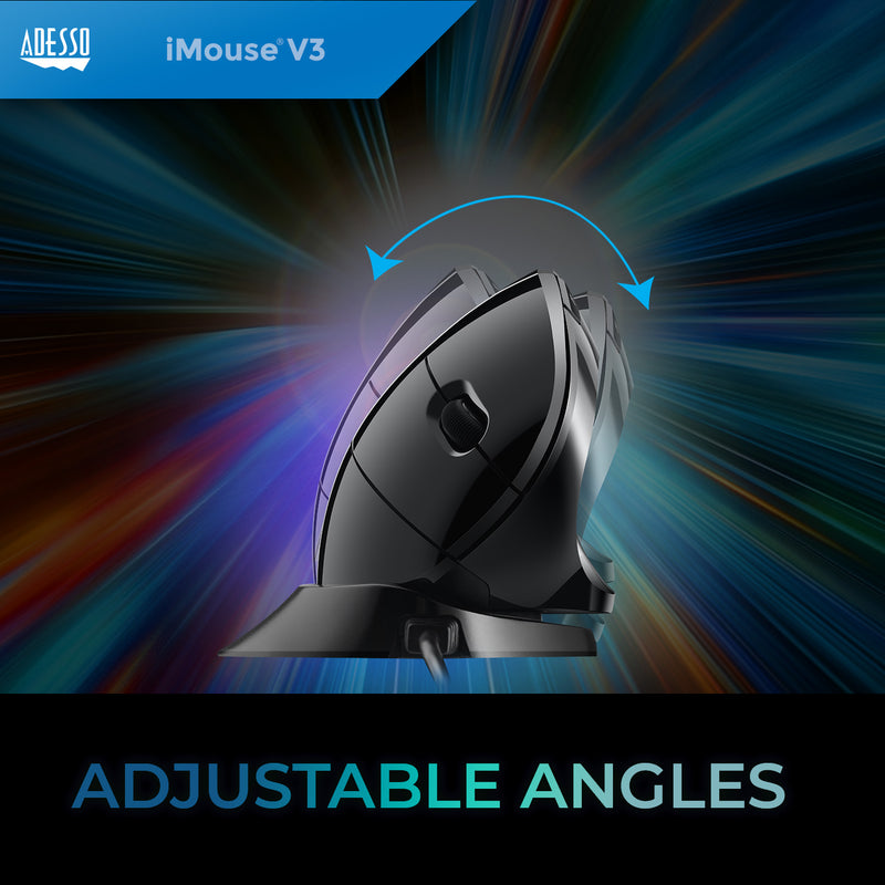 Adesso - Adjustable Vertical Ergonomic Mouse TAA Compliant
