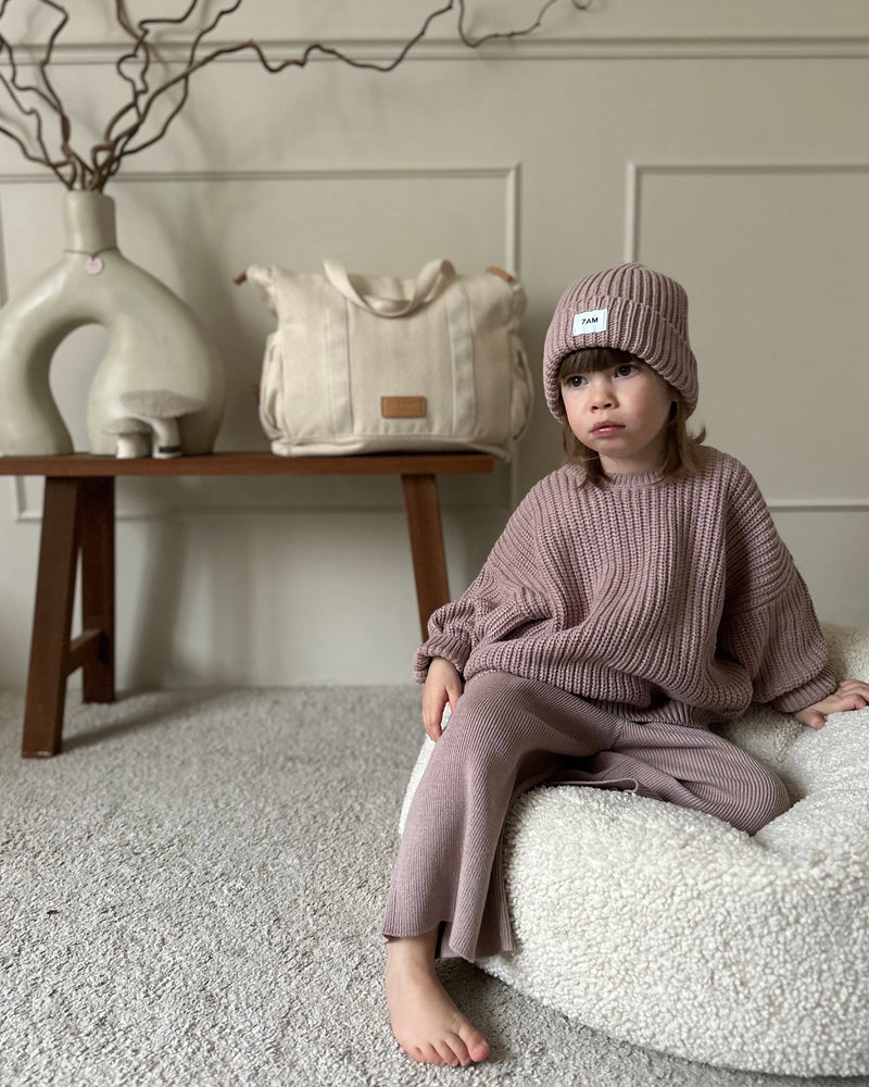 7AM - Long Sleeve Boxy Sweater - Chunky