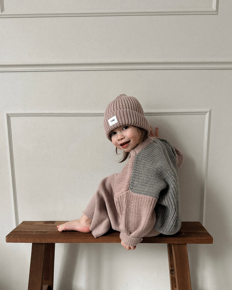 7AM - Long Sleeve Boxy Sweater - Chunky