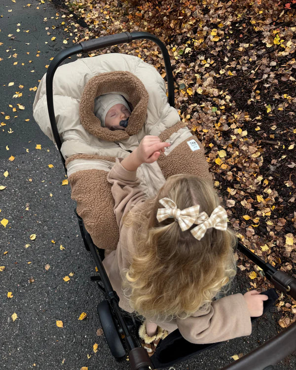 7AM - Car Seat Cocoon - Oat, Applique Cacao - 0-12M