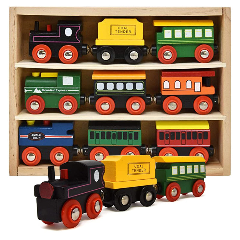 Incredible - 9pc WOODEN TRAIN SET Toys & Games