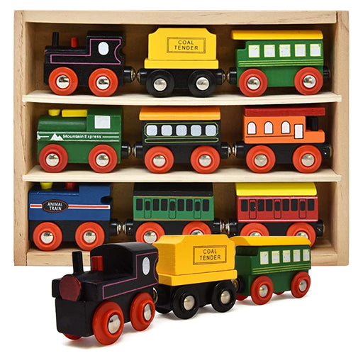 Incredible - 9pc WOODEN TRAIN SET Toys & Games