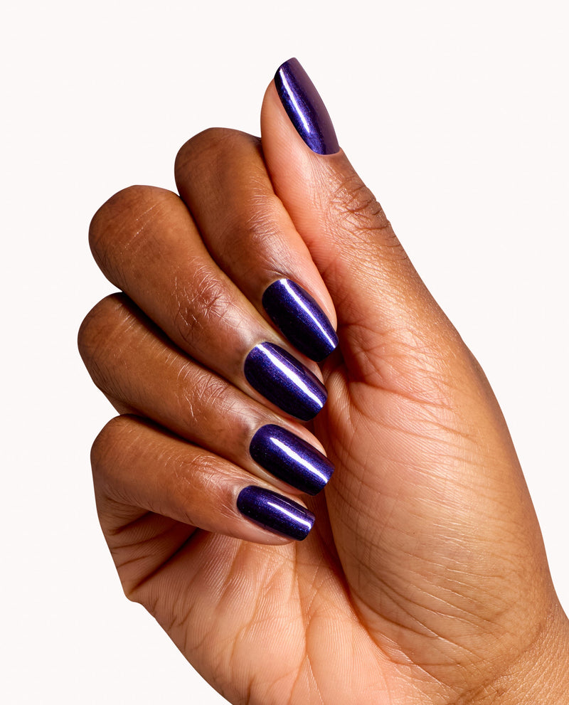 Don't Over Ink It navy shimmer manicure
