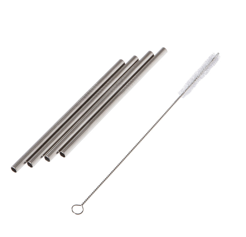 IsAlbi - Fine Foods SS Cocktail Straws with Cleaning Brush Set 5 Home & Kitchen