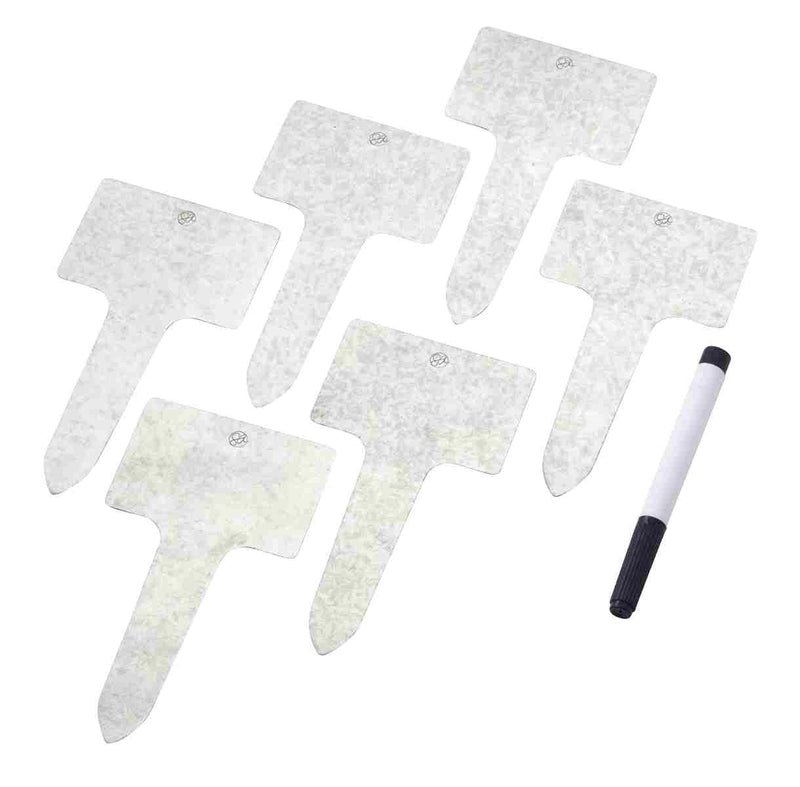 IsAlbi - SA Galvanized Plant Marker Set/6 w/Pen Home & Kitchen