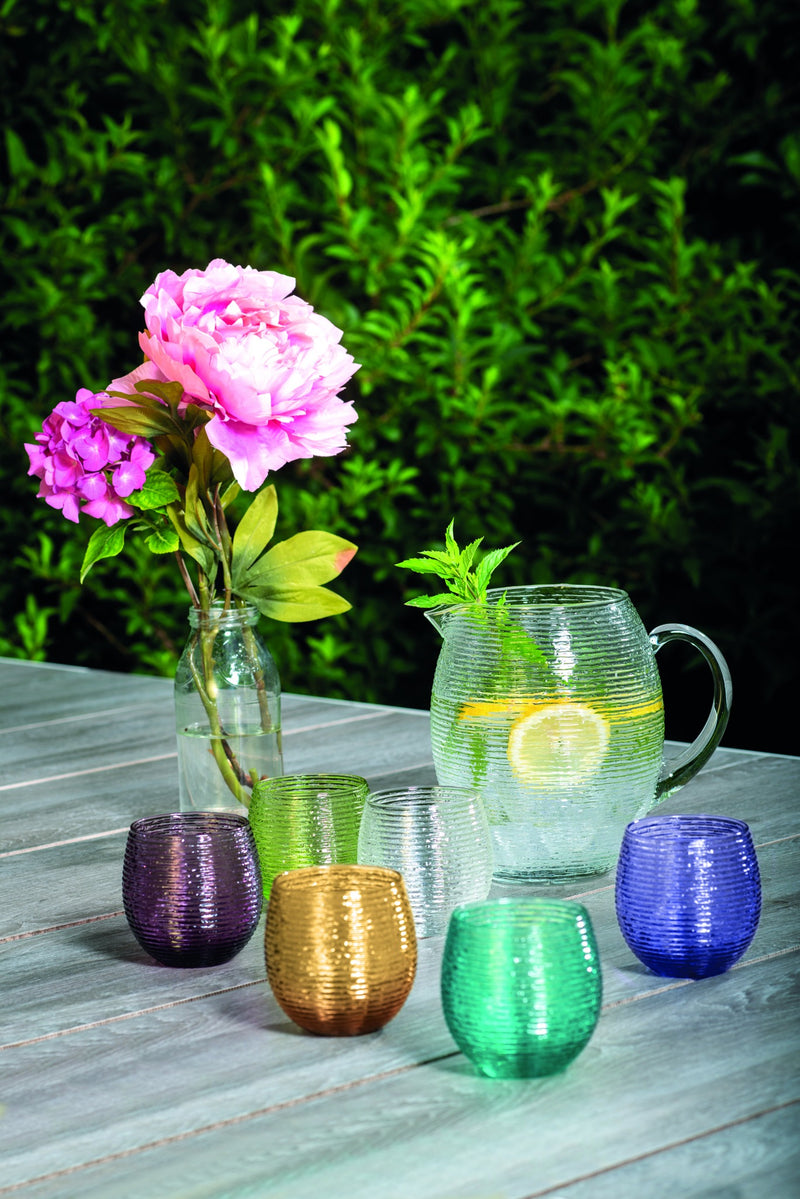 IVV - Multicolor - Pitcher amethyst with turquoise handle in mass colored glass