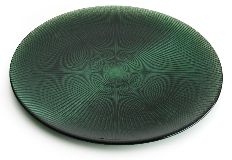 IVV - Noel - Glass platter pine green glitter decoration