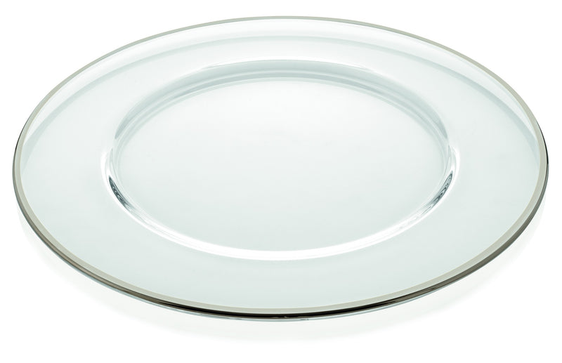 IVV - Aria - Charger in clear glass with platinum decorated line