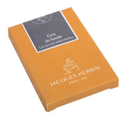Jacques Herbin - Box Of 7 Maxi Fountain Pen Ink Cartridges, Standard Size Office Supplies Abyssal Black