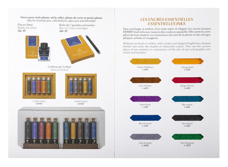 Jacques Herbin - Box Of 7 Maxi Fountain Pen Ink Cartridges, Standard Size Office Supplies Abyssal Black