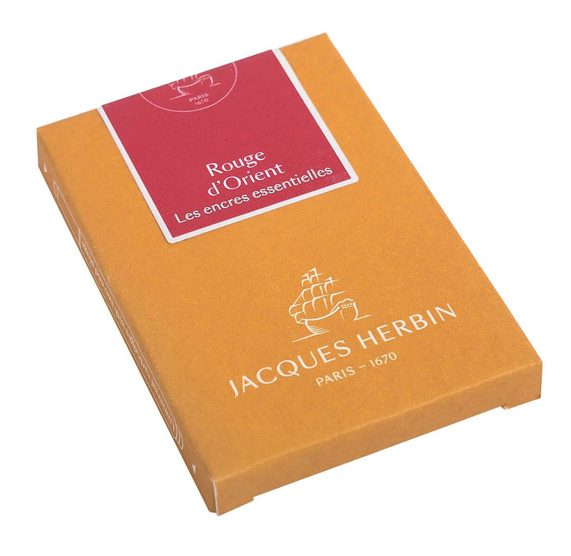 Jacques Herbin - Box Of 7 Maxi Fountain Pen Ink Cartridges, Standard Size Office Supplies Abyssal Black