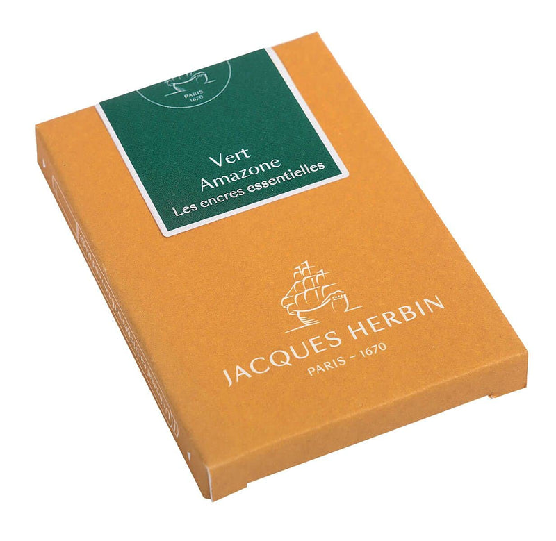 Jacques Herbin - Box Of 7 Maxi Fountain Pen Ink Cartridges, Standard Size Office Supplies Amazon Green