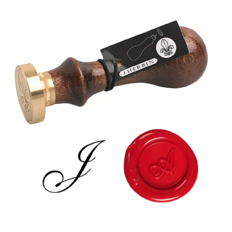 Jacques Herbin - Brass Seal for Wax | Script Old Style Arts & Crafts J