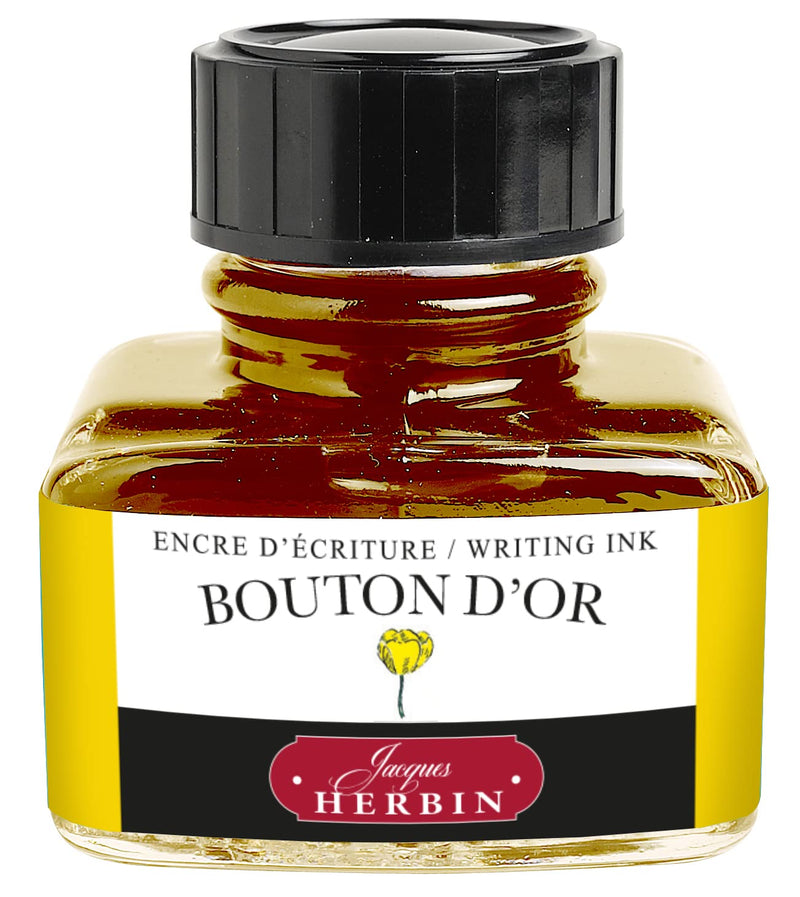 Jacques Herbin - Fountain Pen Ink - 30ml Bottled Office Supplies Golden Button