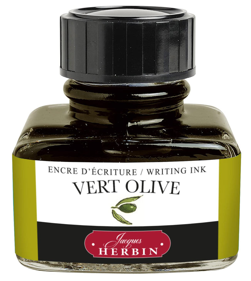 Jacques Herbin - Fountain Pen Ink - 30ml Bottled Office Supplies Olive Green