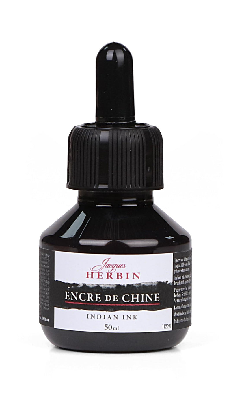 Jacques Herbin - India/China Ink 50ml Bottle - Black Office Supplies
