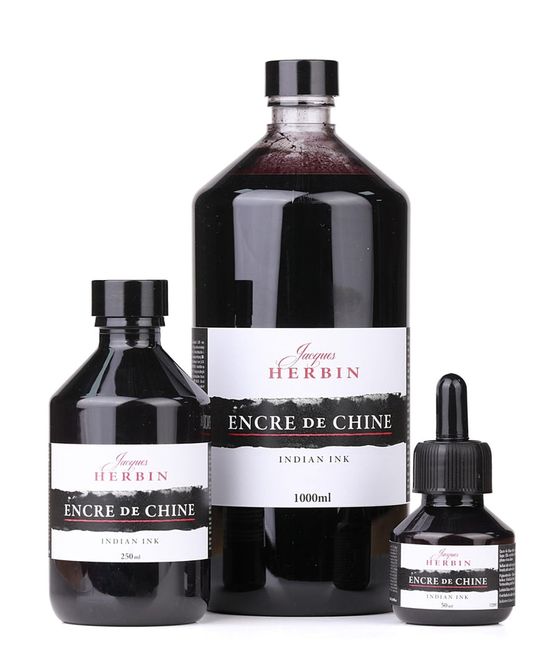 Jacques Herbin - India/China Ink 50ml Bottle - Black Office Supplies