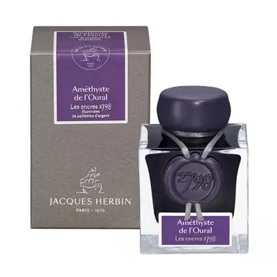 Jacques Herbin - Ink - 1798 Premium Fountain Pen Ink Collection Bottles and Refills Office Supplies Amethyst